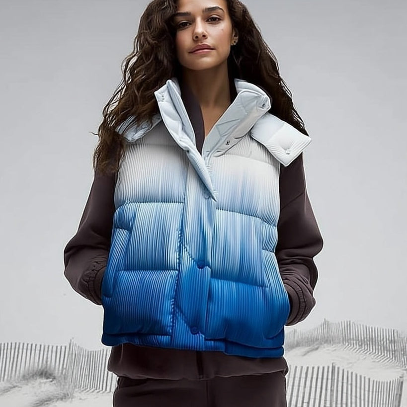 ASHORE® Festival Style Pleated Ombré 90% Down Vest