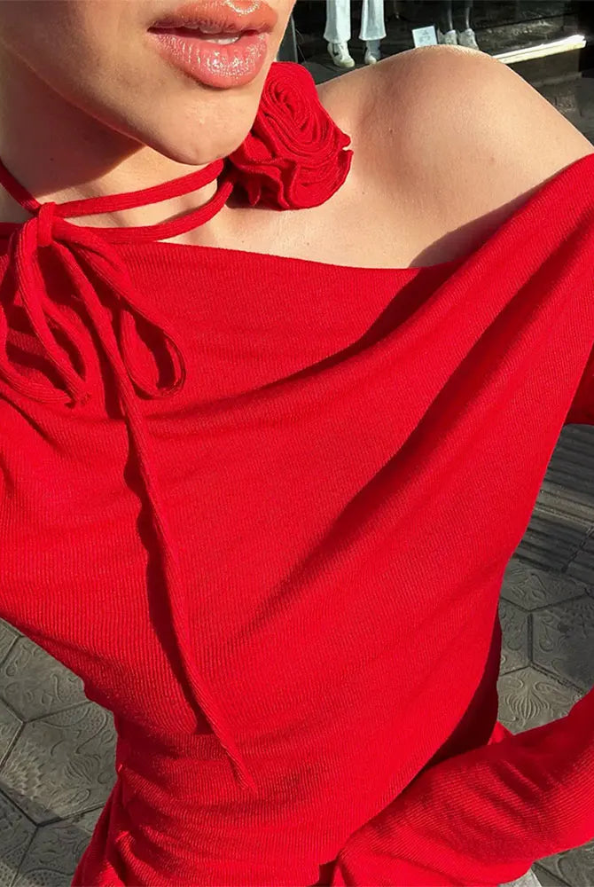 2024-Summer-Red-Elegant-3d-Flower-Tops-Ashoreshop-Femlae-Long-Sleeve-Tee-2