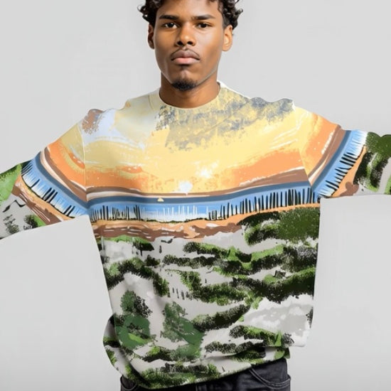 Cotuit-Cape cod Ashore®️ Travel Sweaters- Series No. 268001 Artist Handpaint Long Sleeve Sweater High Quality Gifts