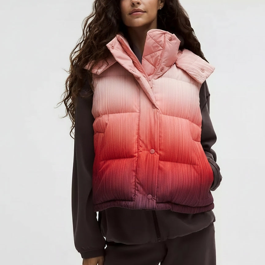 ASHORE® Festival Style Pleated Ombré 90% Down Vest