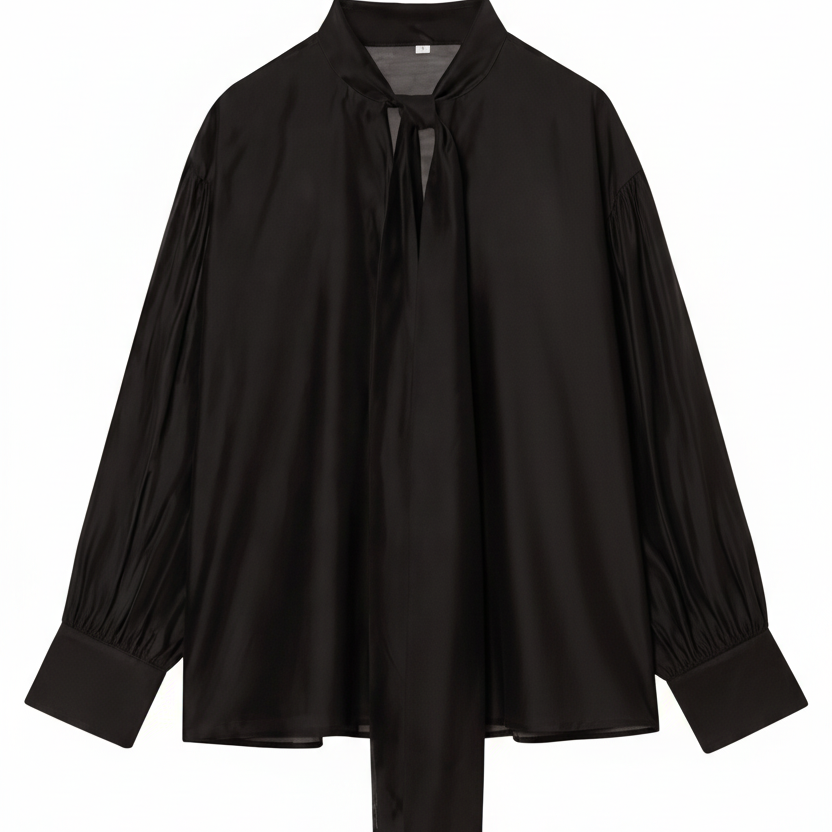 Bowl Tie Collar Dress Shirt