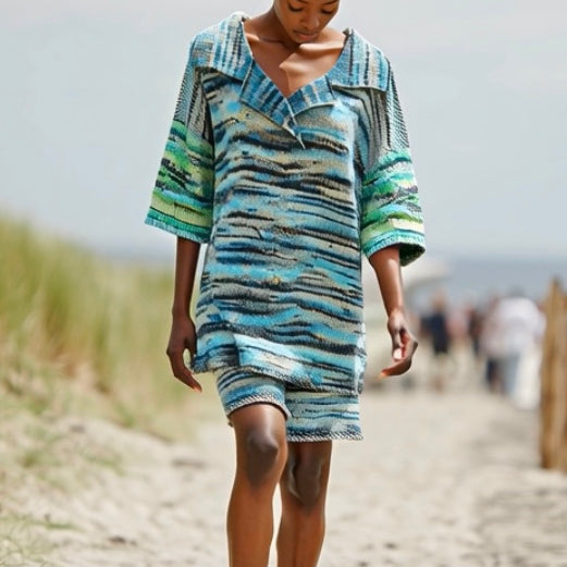 Ashore Summer Vacation Oversize Knitted Sets