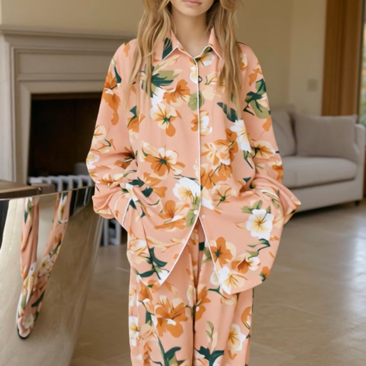 ASHORE® Women Peach Flowers 🌸 Print Pajama Sets