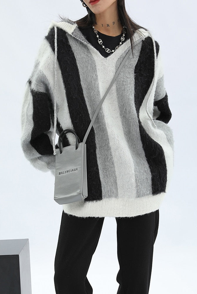 ASHORE-Shop-Striped-Women-Sweater-Hooded-Drawstring-Long-Sleeve-Contrast-Color-Knit-Pullover-Autumn-2023-New-2