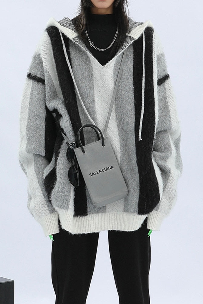 ASHORE-Shop-Striped-Women-Sweater-Hooded-Drawstring-Long-Sleeve-Contrast-Color-Knit-Pullover-Autumn-2023-New