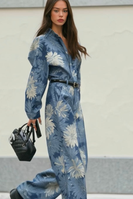 ASHORE_Denim_Jacquard_Flower_Modern_One_Piece_Designer_Jumpsuits