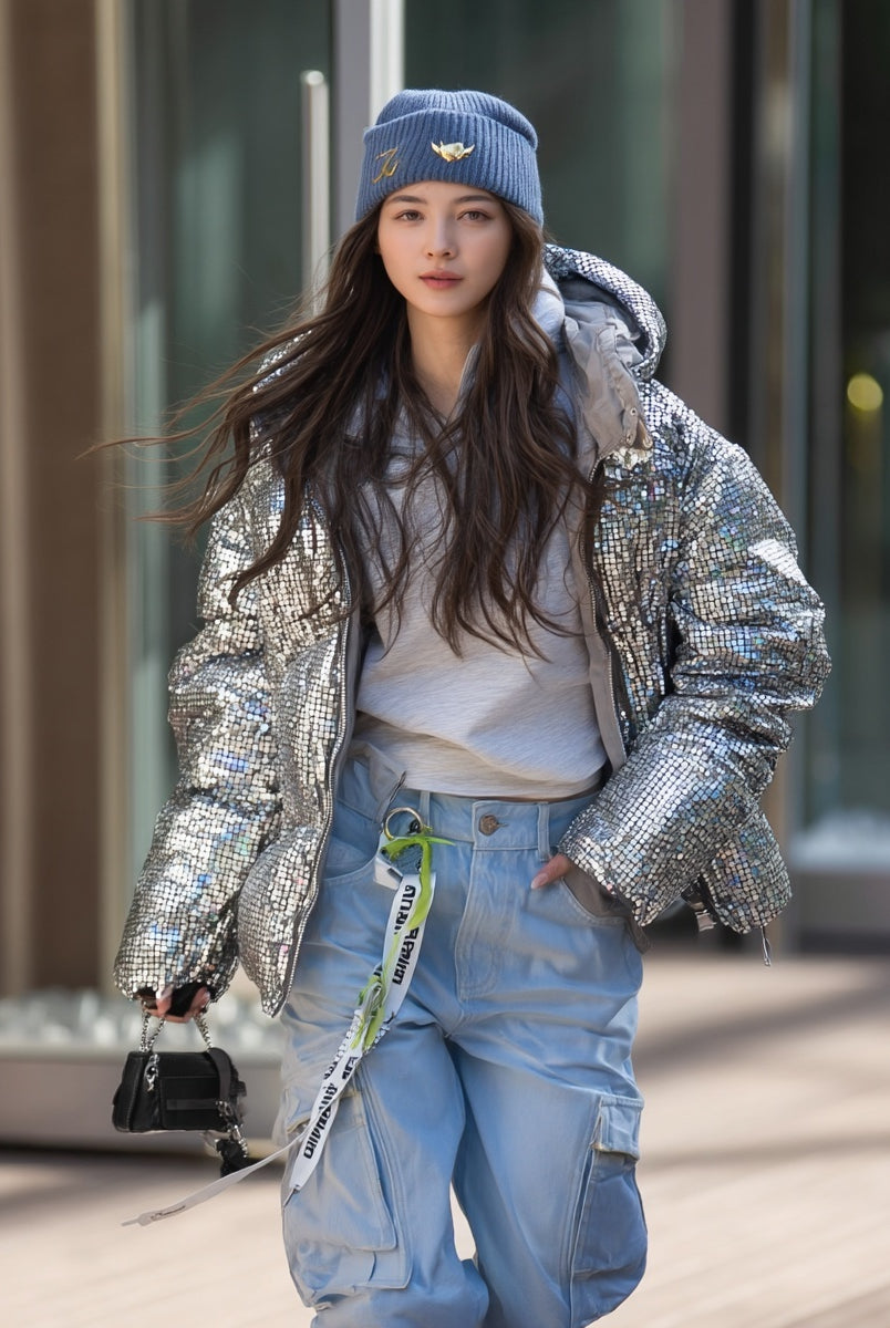ASHORE_Shop_Urban_Stroller_Shiny_Sequins_Puffer_Coat