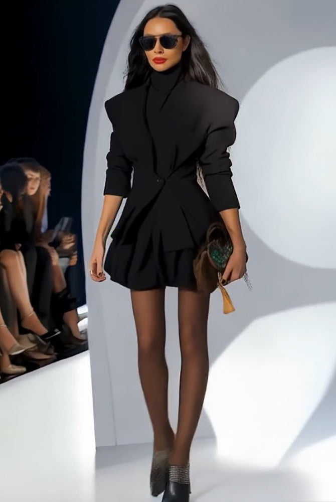 ASHORE_Womens_Flare_Skirt_Suit_Sets_Spring_Summer_Outfit-Black