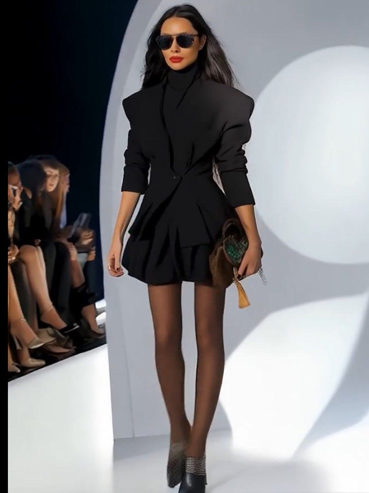 ASHORE_Womens_Flare_Skirt_Suit_Sets_Spring_Summer_Outfit-Black