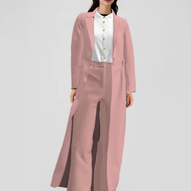 Conjunto de dos piezas para mujer, traje de boda, abrigo largo y pantalón recto