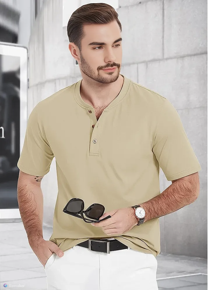 Ashoreshop-100%-Cotton-Henley-T-shirts-Mens-Casual-Henry-Collar-Short-Sleeve-T-Shirts-Summer-Tee-9