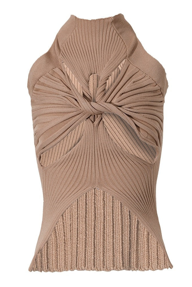 Ashore-Shop-Women-Tank-Tops-Designer-Knitted-High-Collar-Sleeveless-Knitting-Top