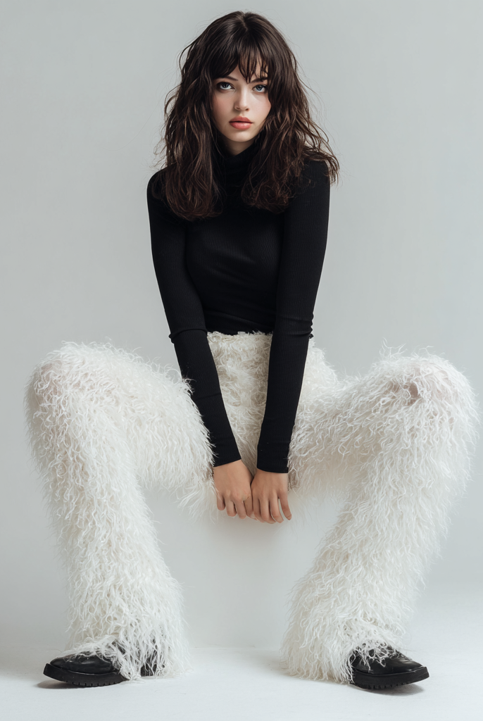 Ashore-design-women-fur-mohair-leggings