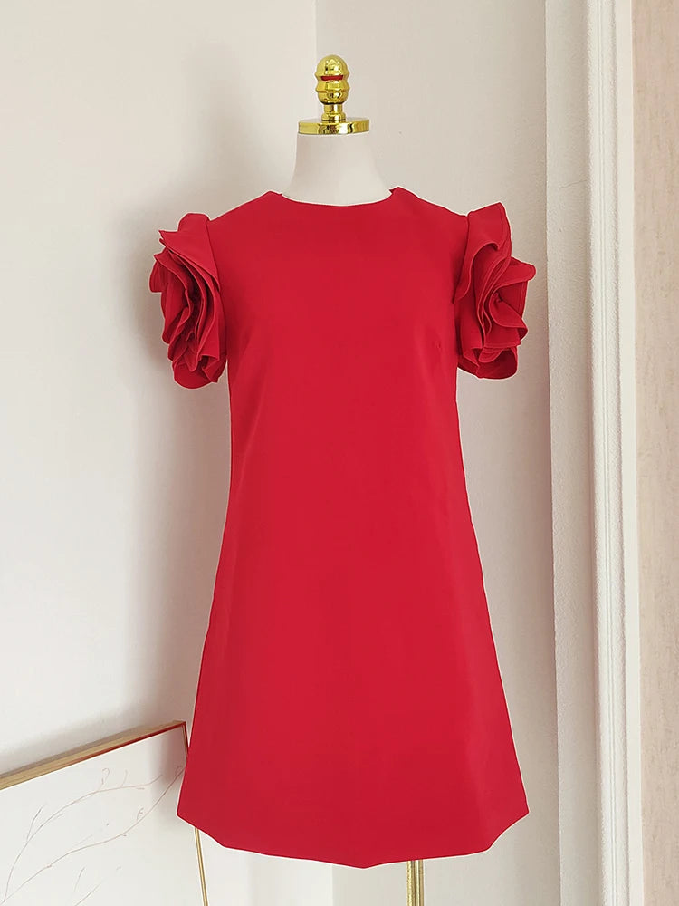 Ashore-shop-3d-flowers-Spliced-Dresses-For-Women-Round-Neck-High-Waist-Elegant-Dress-Female-4