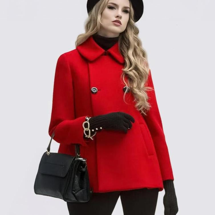 Ashore-shop-Classic Vintage Short A-Line Woolen Coat