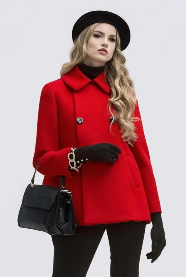 Ashore-shop-Classic Vintage Short A-Line Woolen Coat