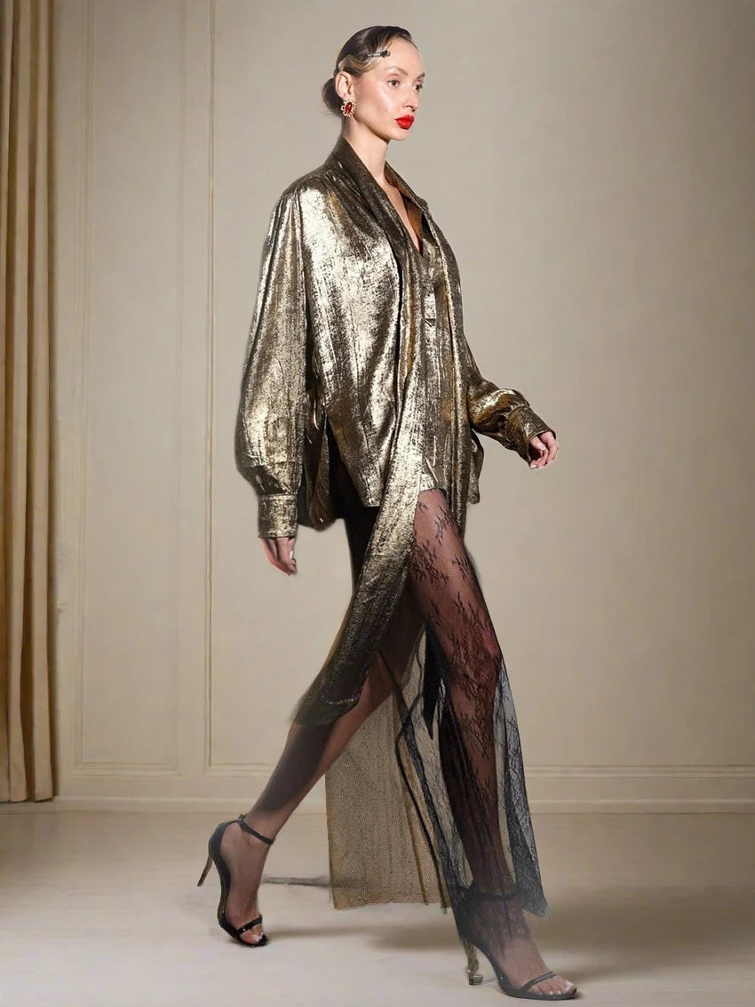 Ashore-shop-Loose-Gold-Women-S-Shirts-2024-Elegant-V-Neck-Long-Sleeve-Shirt-Vintage-Shirt-2