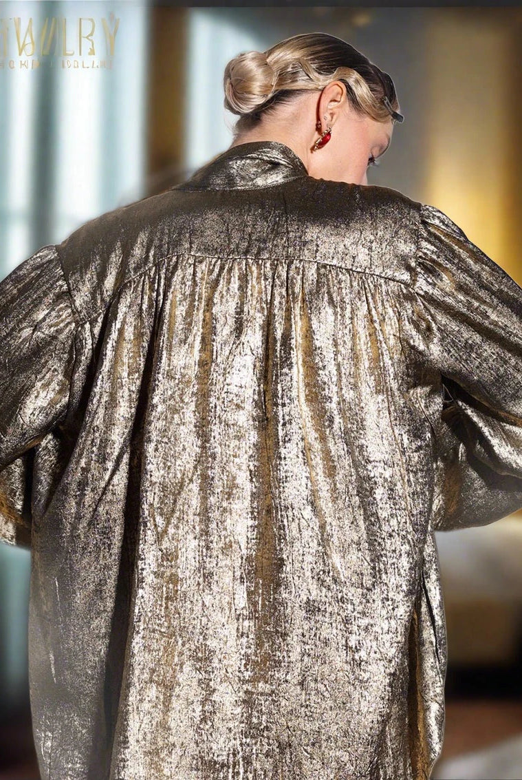 Ashore-shop-Loose-Gold-Women-S-Shirts-2024-Elegant-V-Neck-Long-Sleeve-Shirt-Vintage-Shirt-3