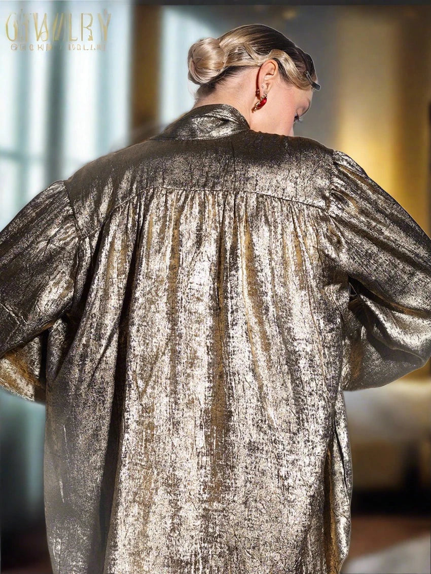 Ashore-shop-Loose-Gold-Women-S-Shirts-2024-Elegant-V-Neck-Long-Sleeve-Shirt-Vintage-Shirt-3