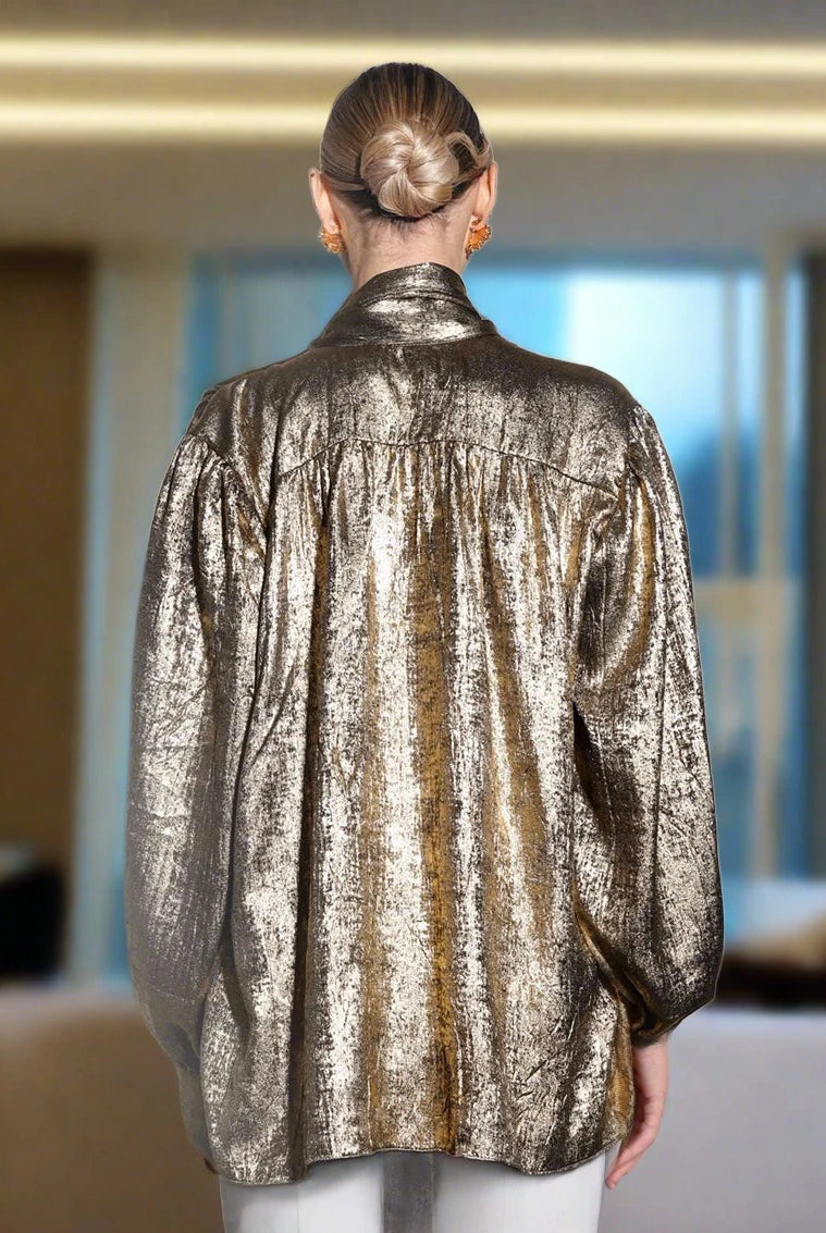 Ashore-shop-Loose-Gold-Women-S-Shirts-2024-Elegant-V-Neck-Long-Sleeve-Shirt-Vintage-Shirt-4