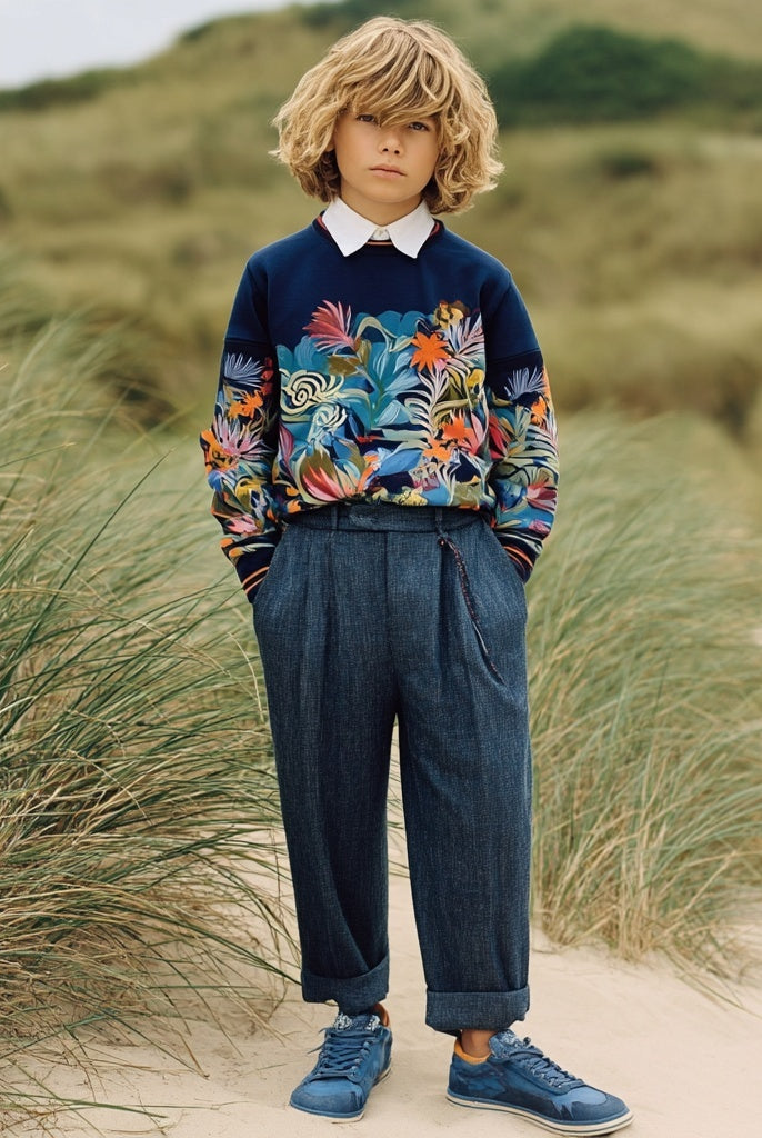Ashore_Father_Son_Family_Seashore_Vacation_Long_Sleeve_tropical_Pattern_Cotton_Sweatshirt-5