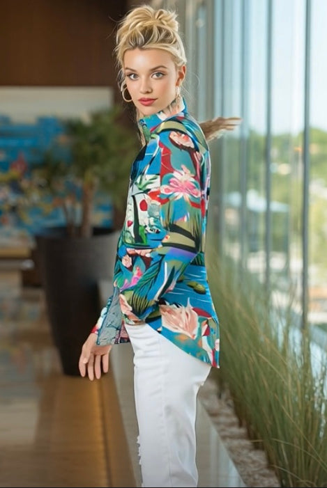 Ashore_Lily_Pond_Painting_Women_Graphic_long_Sleeve_Shirts-5