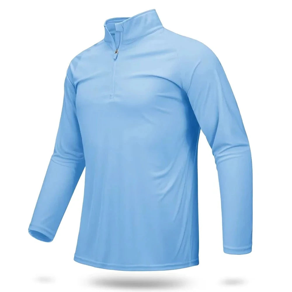 Ashore Mens Shop UPF 50+ T-shirts Men's 1/4 Zip UV Protection Long Sleeve T shirts-11