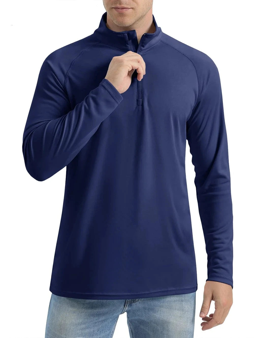 Ashore Mens Shop UPF 50+ T-shirts Men's 1/4 Zip UV Protection Long Sleeve T shirts-17