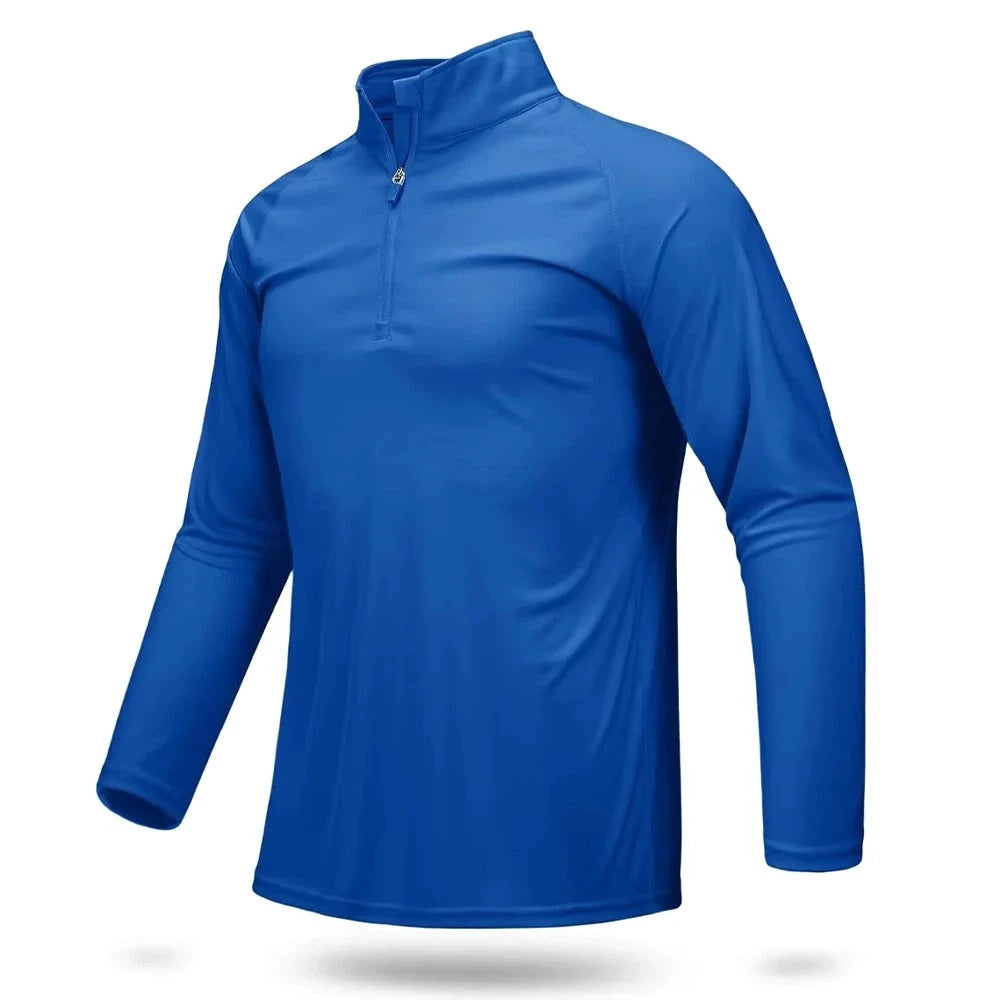 Ashore Mens Shop UPF 50+ T-shirts Men's 1/4 Zip UV Protection Long Sleeve T shirts-6