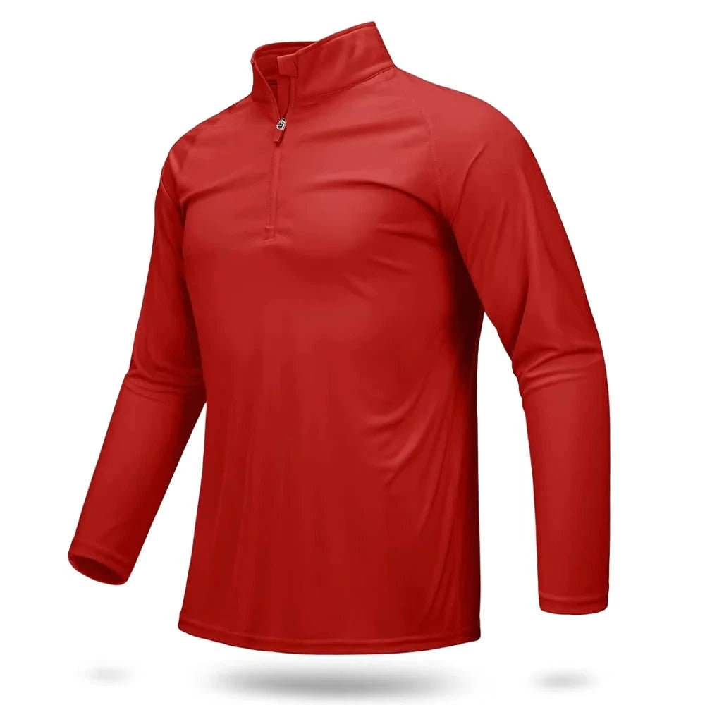Ashore Mens Shop UPF 50+ T-shirts Men's 1/4 Zip UV Protection Long Sleeve T shirts-7