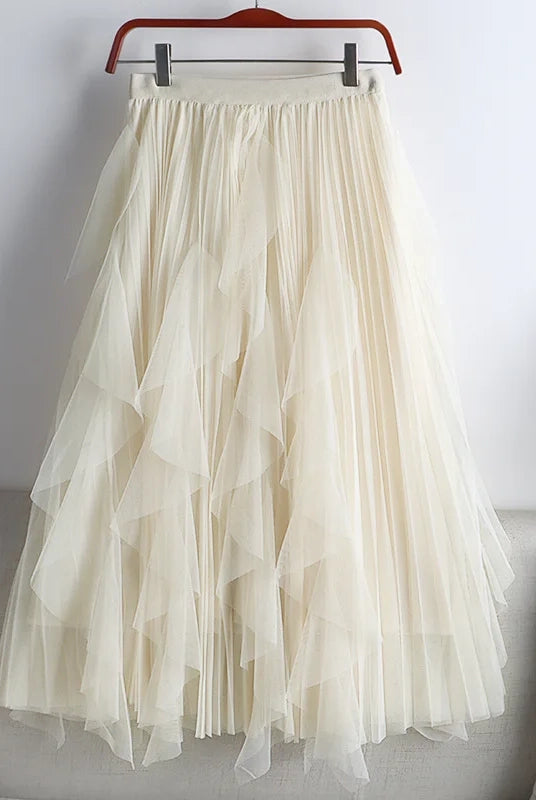 Ashore Shop-Women-Solid-Color-High-Waist-Pleated-Long-Printed-A-line_Skirtt