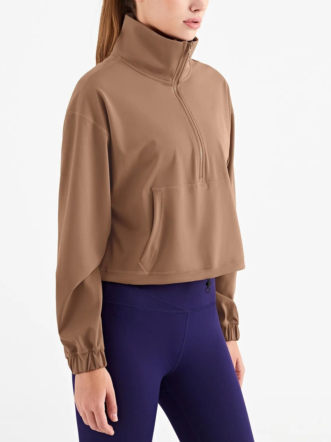 Ashore Shop- Womens-Autumn-Winter -Active-Scuba-Autumn-and-Winter-Women-s-Half-Zipper-Thickened-Thermal-Insulation-Sports-Gym-Outdoor-Sport-jacket-1