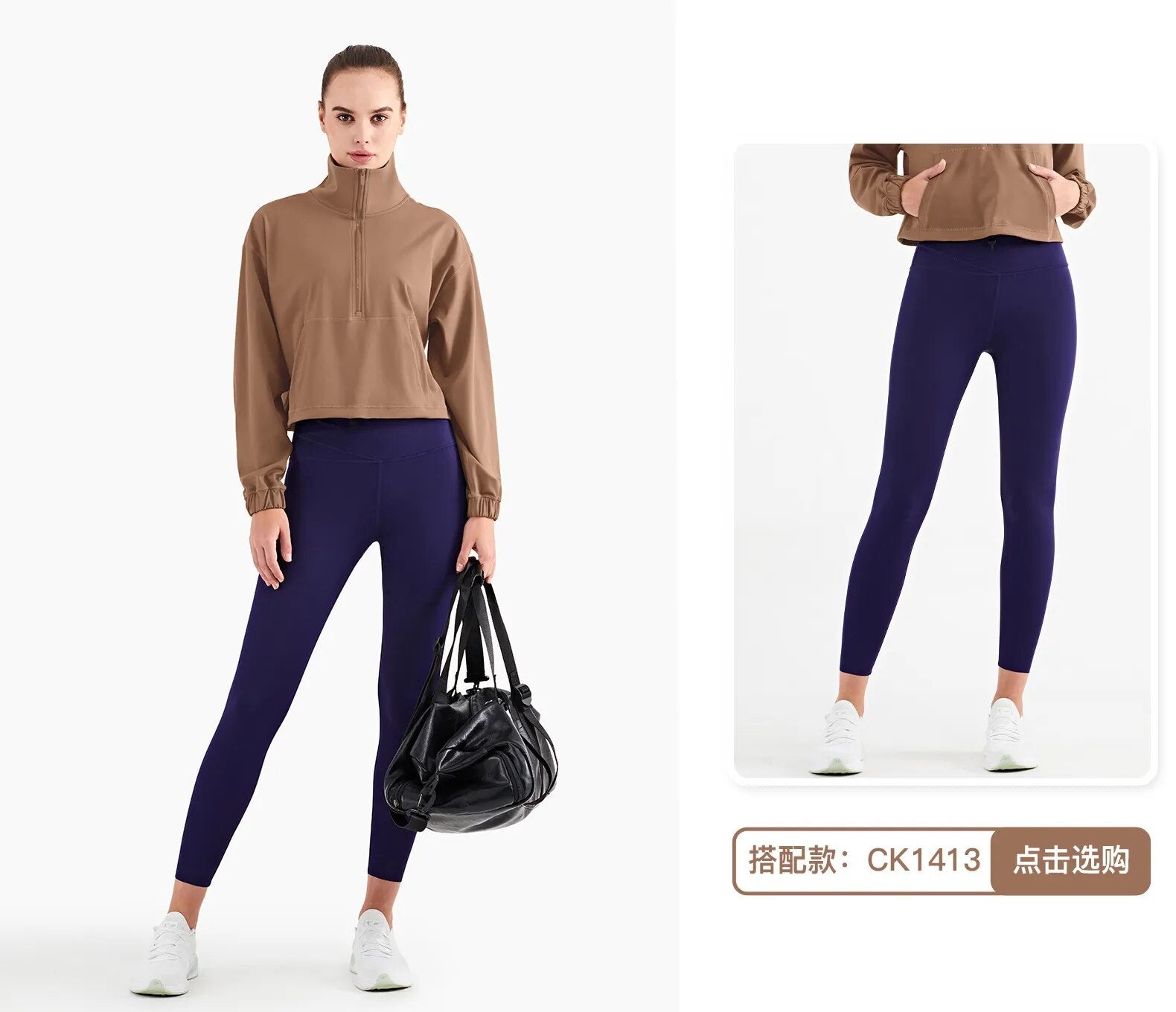 Ashore Shop- Womens-Autumn-Winter -Active-Scuba-Autumn-and-Winter-Women-s-Half-Zipper-Thickened-Thermal-Insulation-Sports-Gym-Outdoor-Sport-jacket-13