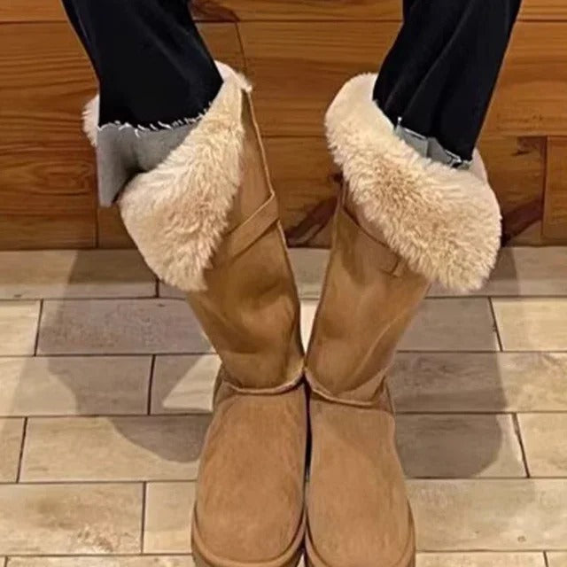Ashore_Shop_Women_s_Winter_Warm_and_Comfortable_Flat_Fur_Boots-3-khaki