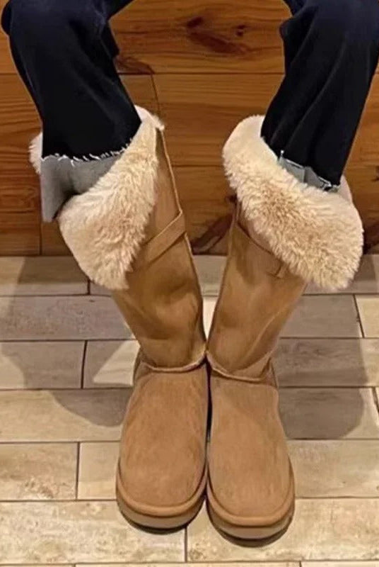 Ashore_Shop_Women_s_Winter_Warm_and_Comfortable_Flat_Fur_Boots-3-khaki