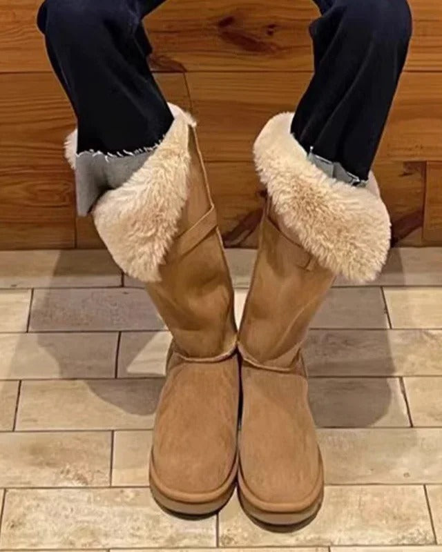 Ashore_Shop_Women_s_Winter_Warm_and_Comfortable_Flat_Fur_Boots-3-khaki