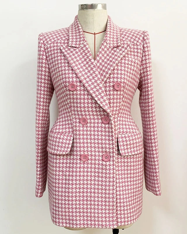 Ashore_Shop_s_Classic_Houndstooth_Double-Breasted_Blazer_for_women-1