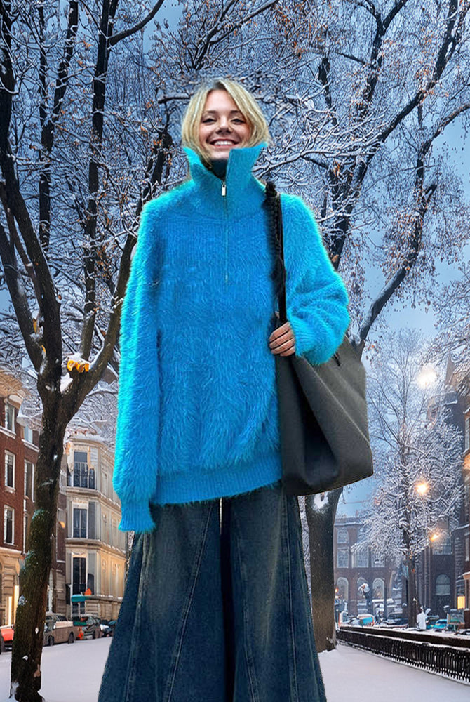 Ashore_Shop_women_s_pullover_Mohair_sweater_Zipper_opening_high_collar-2