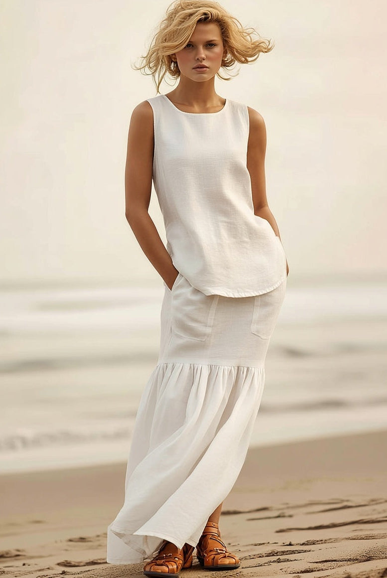 Ashore_Summer_Vacation_Linen_Sets_Tan_top_and_Long_Shirts-1
