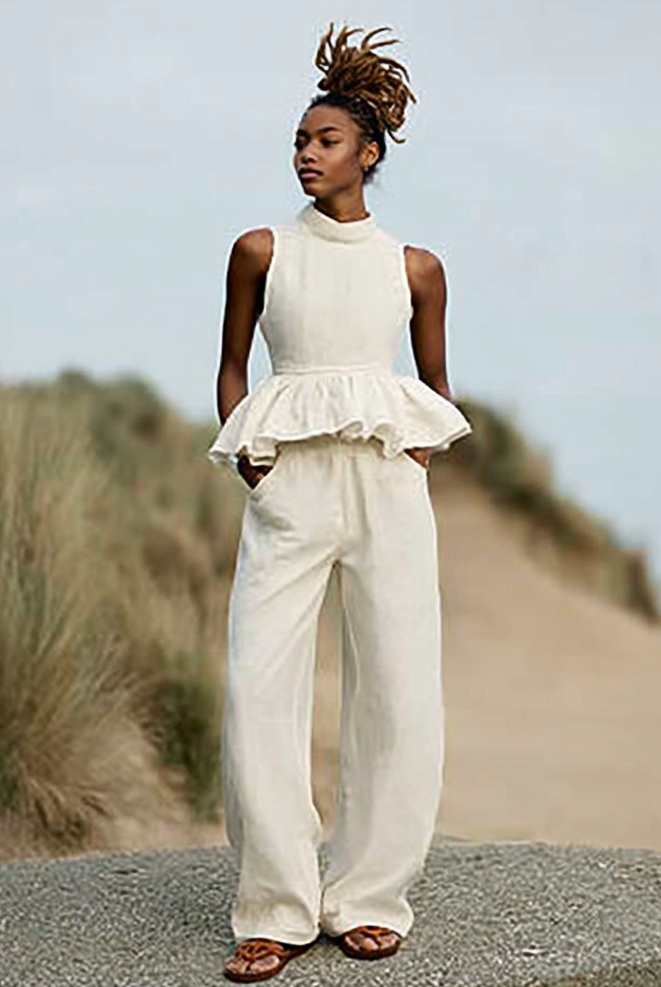 Ashore_Summer_Vacation_Linen_Sets_with_Back_Zipper_Opening