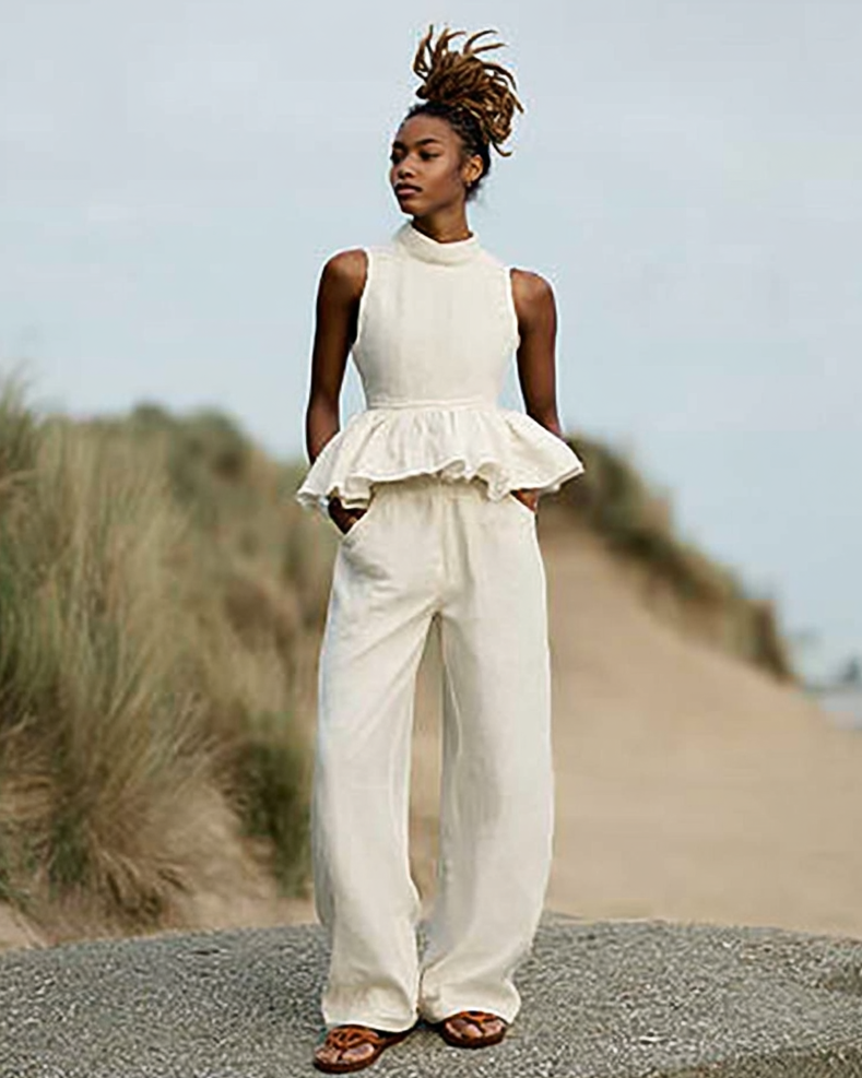 Ashore_Summer_Vacation_Linen_Sets_with_Back_Zipper_Opening