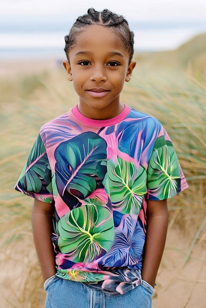 Ashore_Unisex_Boys_Palm_Leaves_Tees_Cotton_or_Wicking_Poly-2