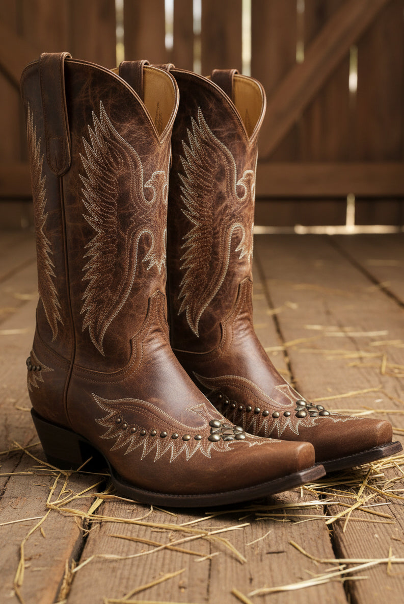 Ashore_Western_Shop_vintage_brown_leather_cowgirl_boots_with_time-worn_finish
