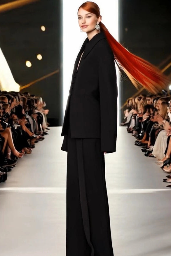 Ashore_two_piece_Black_Lightweight_Women_s_Shirt_Suit_SeTS-2