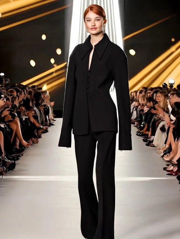 Ashore_two_piece_Black_Lightweight_Women_s_Shirt_Suit_Set-2