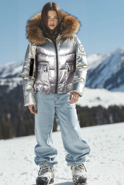 Ashore_women_metallic_silver_duck_down_and_real_fur_trim_winter_coat-1