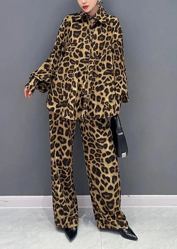 Ashoreshop-2-Pieces-Sets-Leopard-Print-Shirt-Casual-Straight-Trousers-2024-4