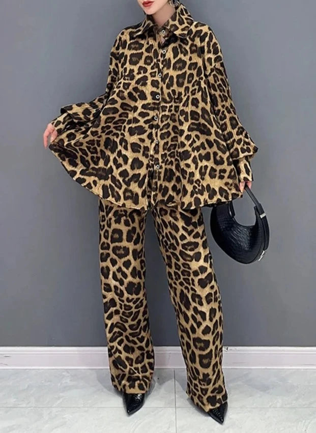 Ashoreshop-2-Pieces-Sets-Leopard-Print-Shirt-Casual-Straight-Trousers-2024-5
