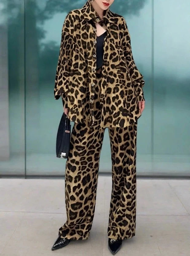 Ashoreshop-2-Pieces-Sets-Leopard-Print-Shirt-Casual-Straight-Trousers-2024-7