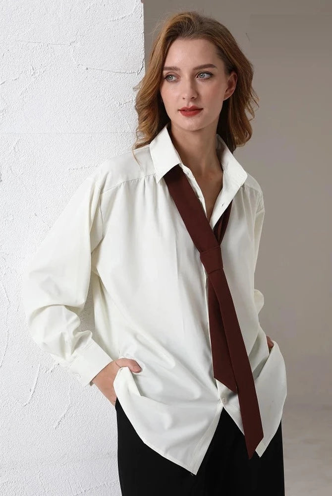 Ashoreshop-2024-Spring-Minimalist-Long-Sleeve-Button-Up-Shirt-Women
